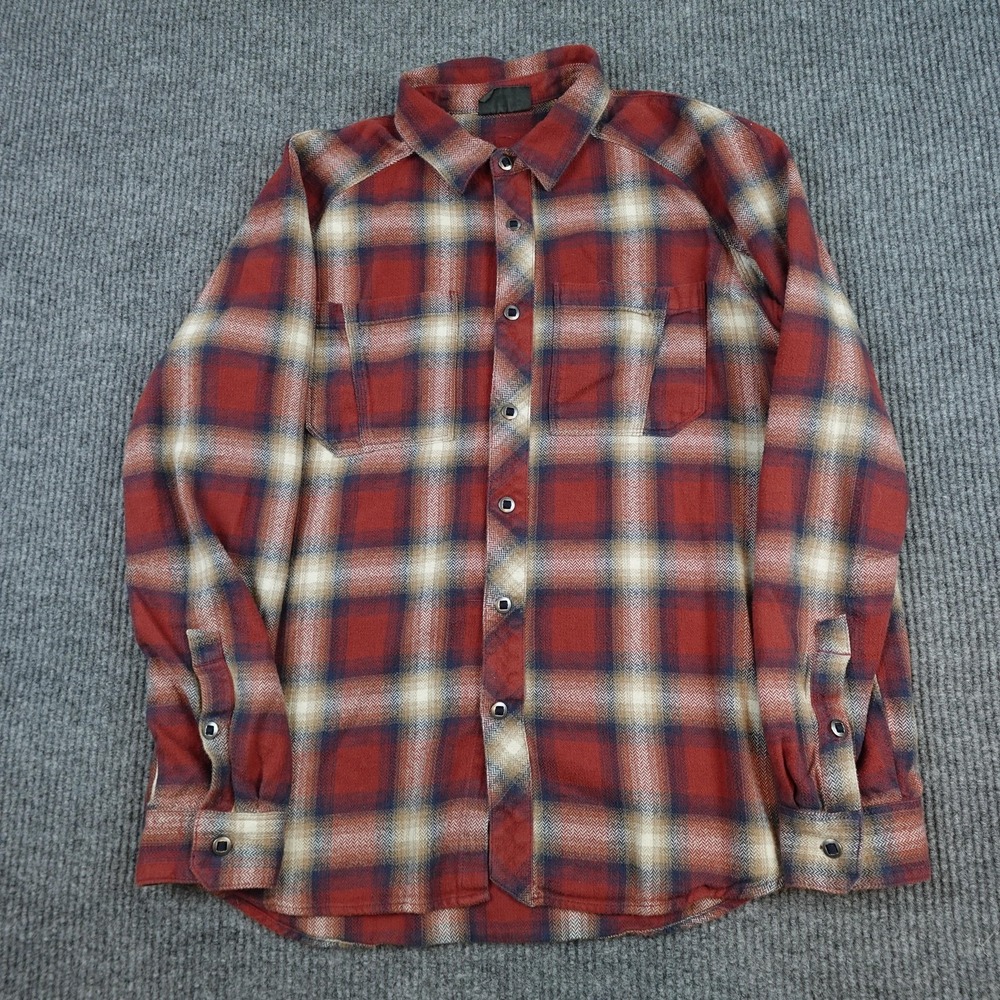 Triple Aught Design Shirt Mens Large Red Plaid Flannel Long Sleeve USA Outdoor